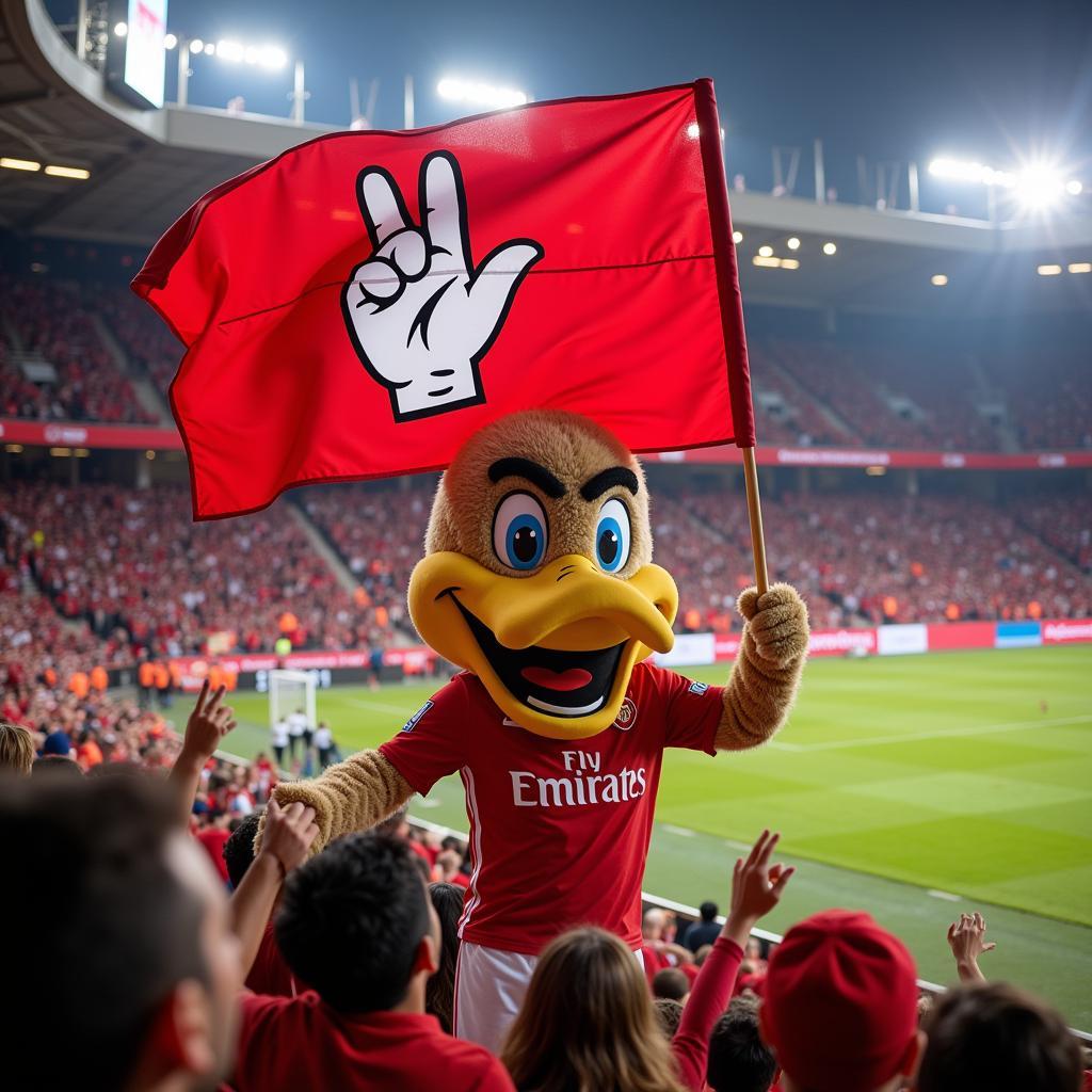 Mascot Waving Flag