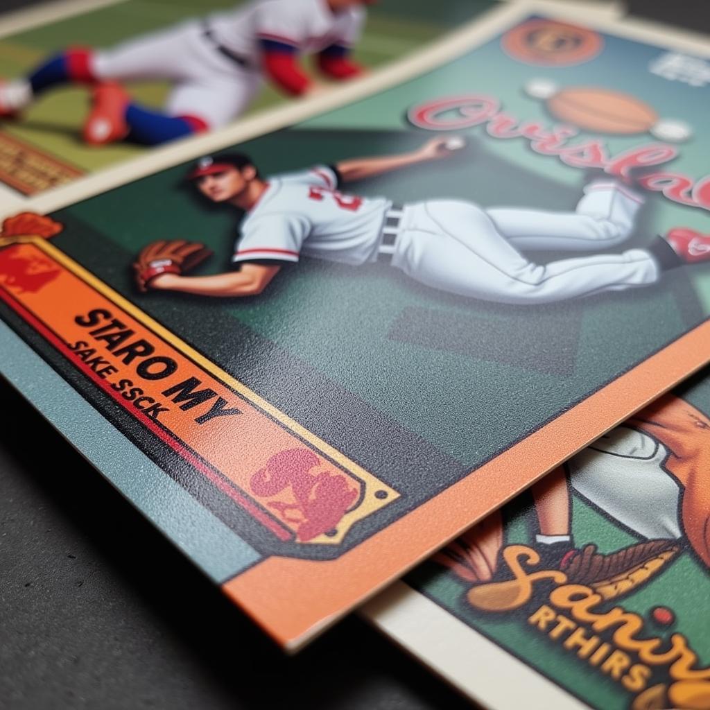 Close-up of Matte Sports Cards Showing Texture and Detail