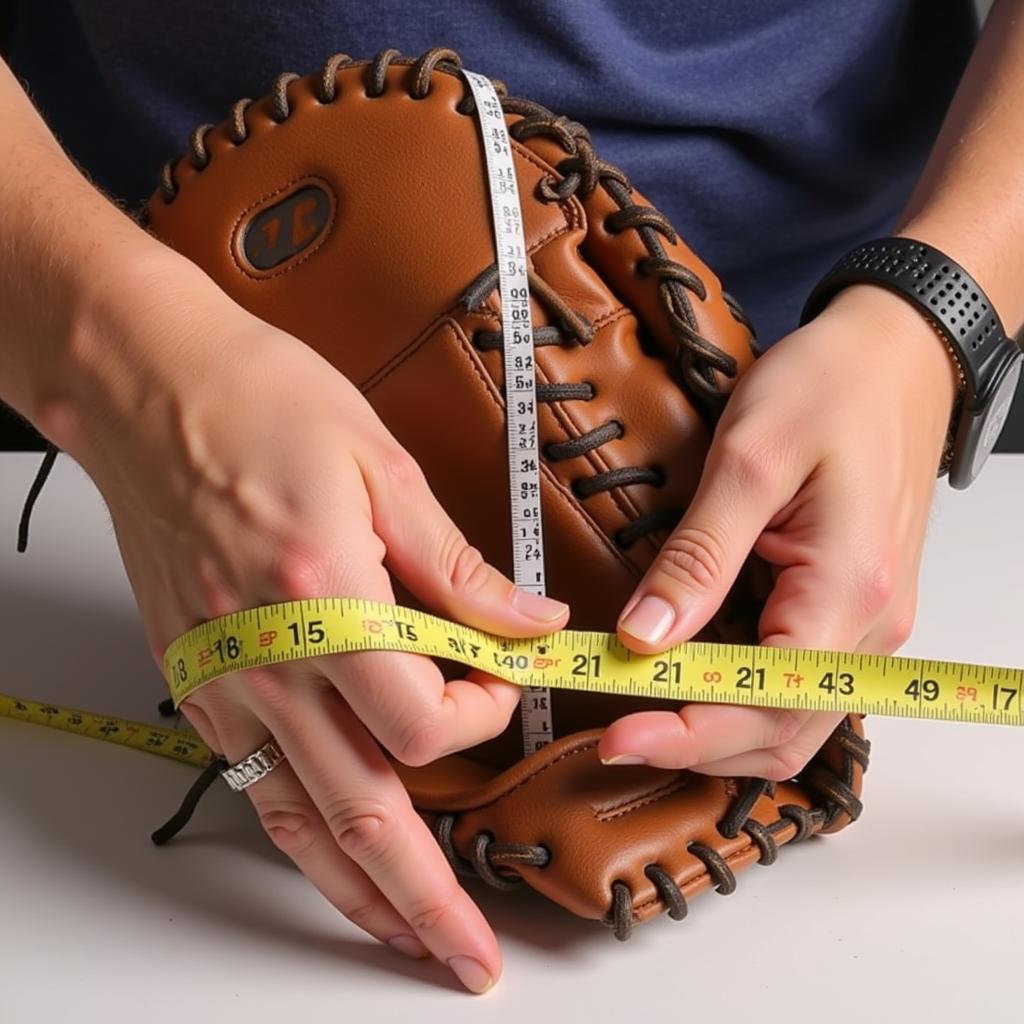 Measuring a Hand for a Softball Mitt