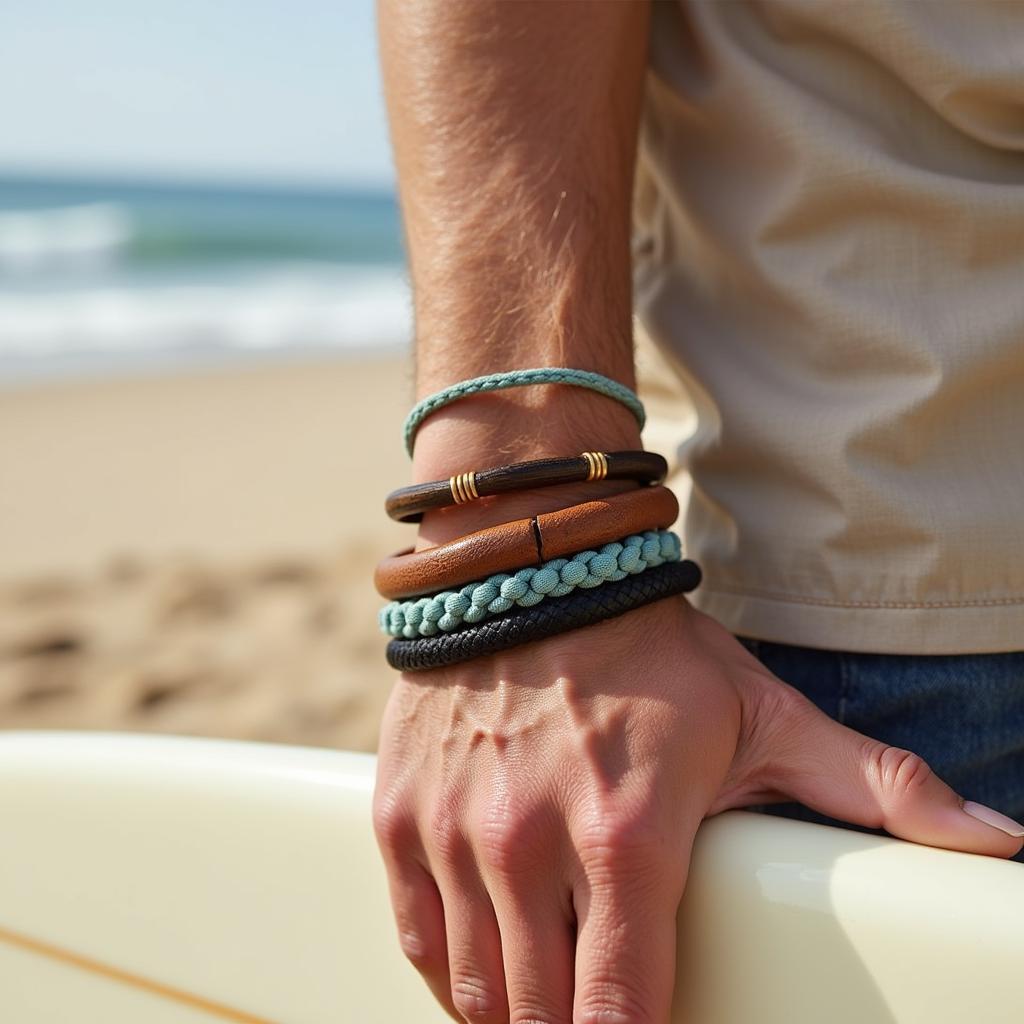 Layering Men's Beach Bracelets for a Stylish Look