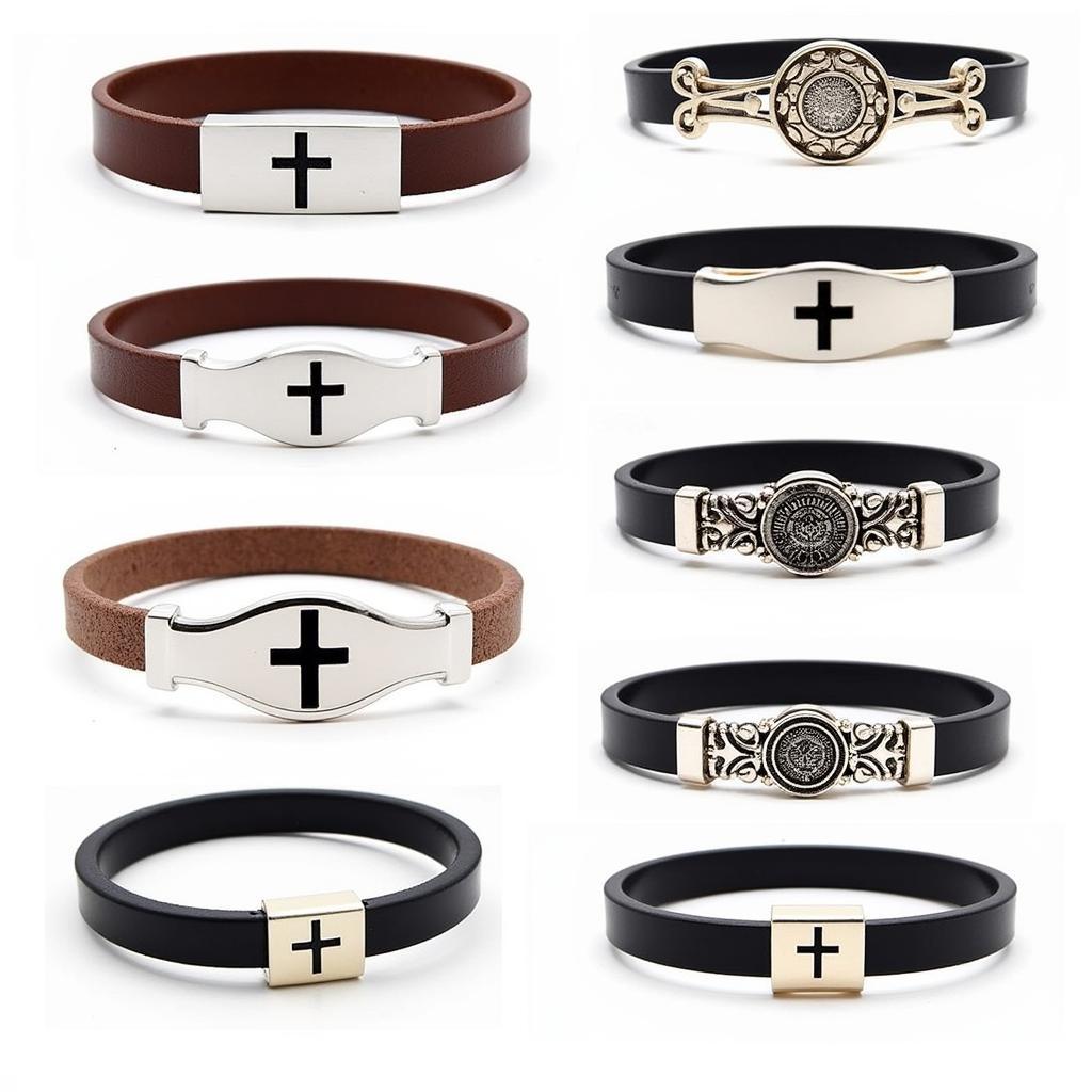 Men's Christian Wristbands with Cross Designs