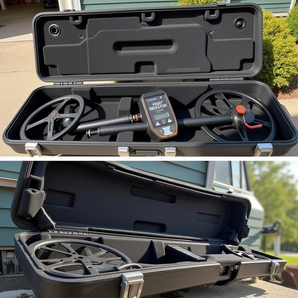 Proper storage of metal detector in a case