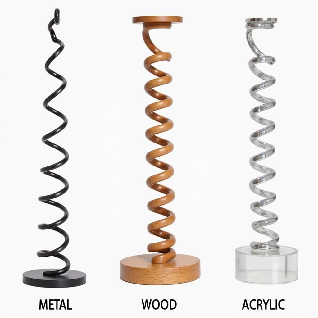 Metal, Wooden, and Acrylic Spiral Handbag Racks