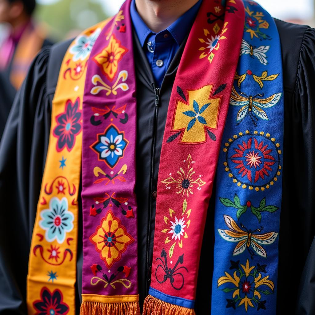 Mexican Graduation Scarves in Vibrant Colors