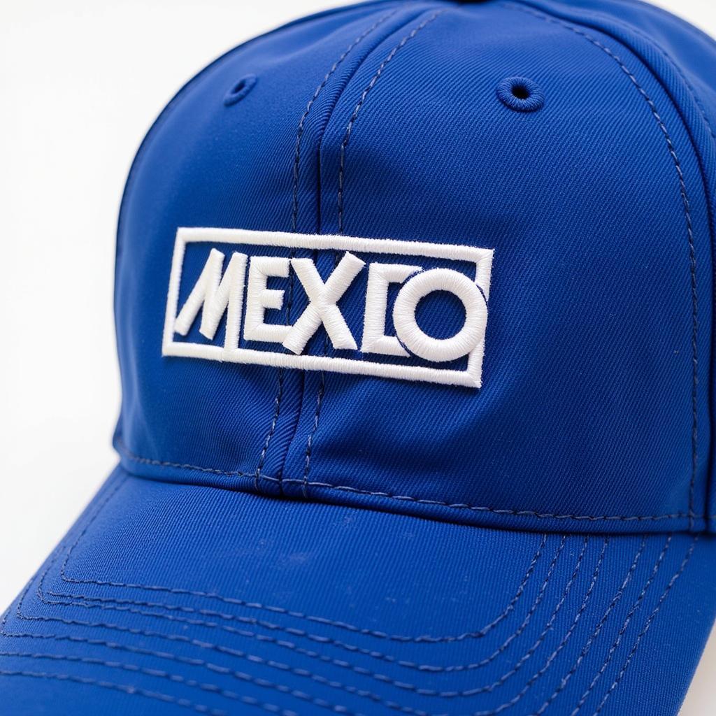 Close-up of a Mexico Baseball Hat in Blue