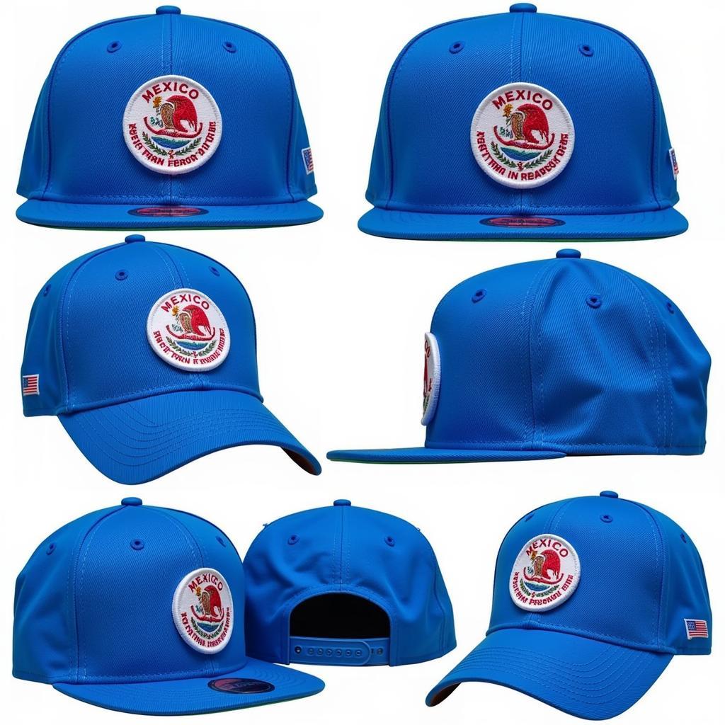 Collection of Mexico Baseball Hats in Different Shades of Blue