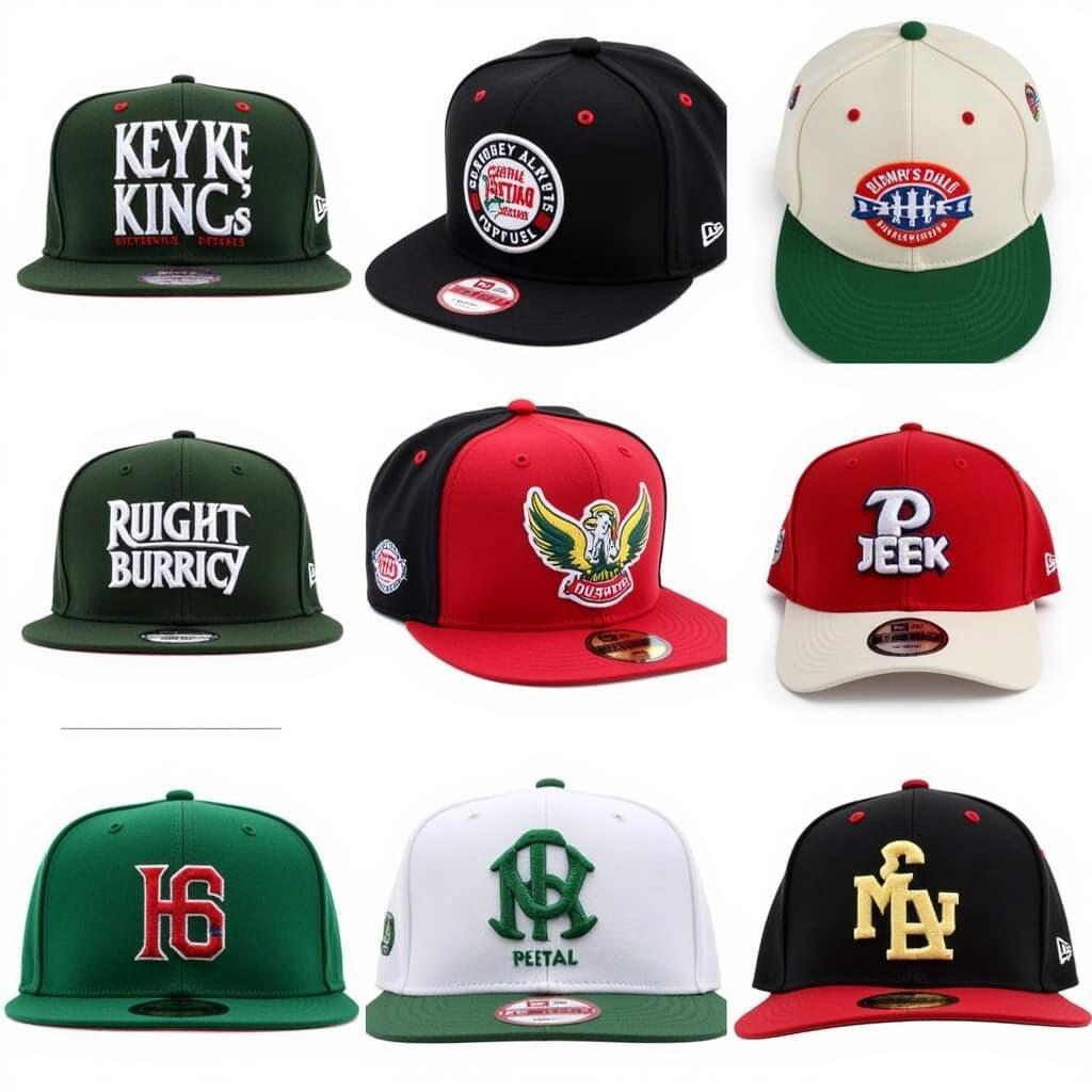 Display of Various Mexico Baseball Snapbacks