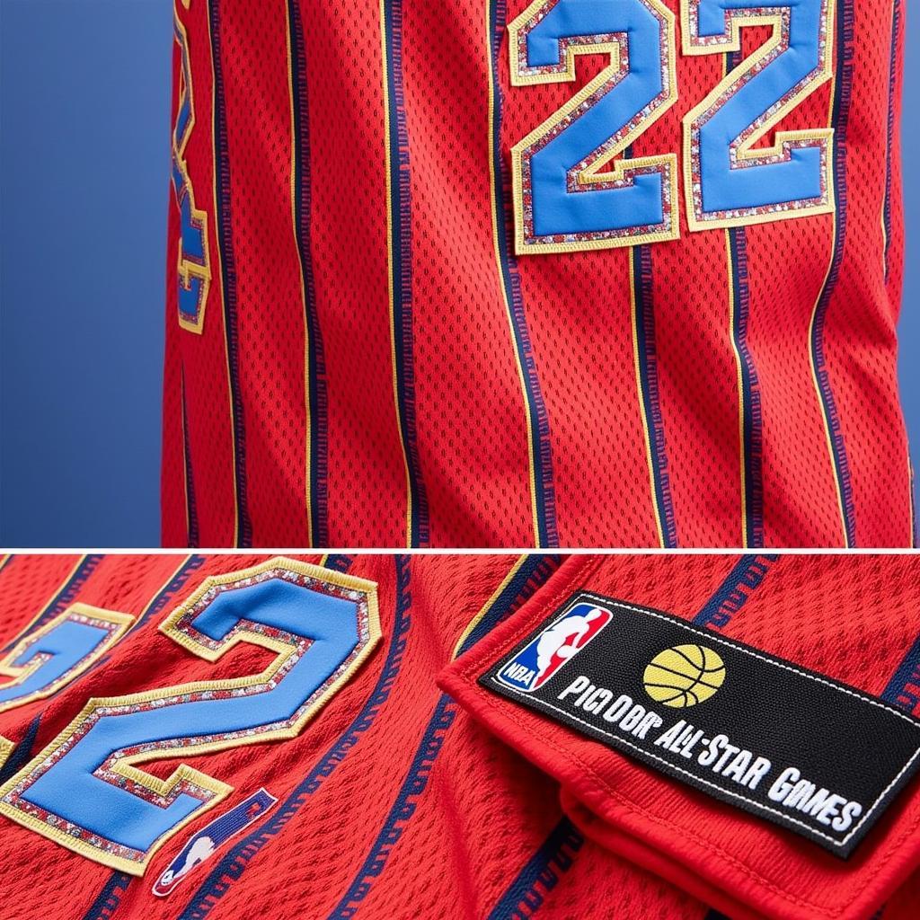 Close-up view of the Michael Jordan 1996 All-Star jersey