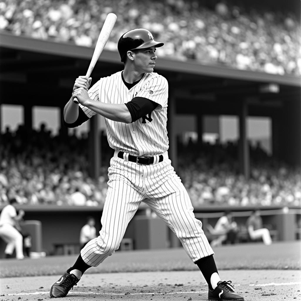 Mickey Mantle Playing for the New York Yankees