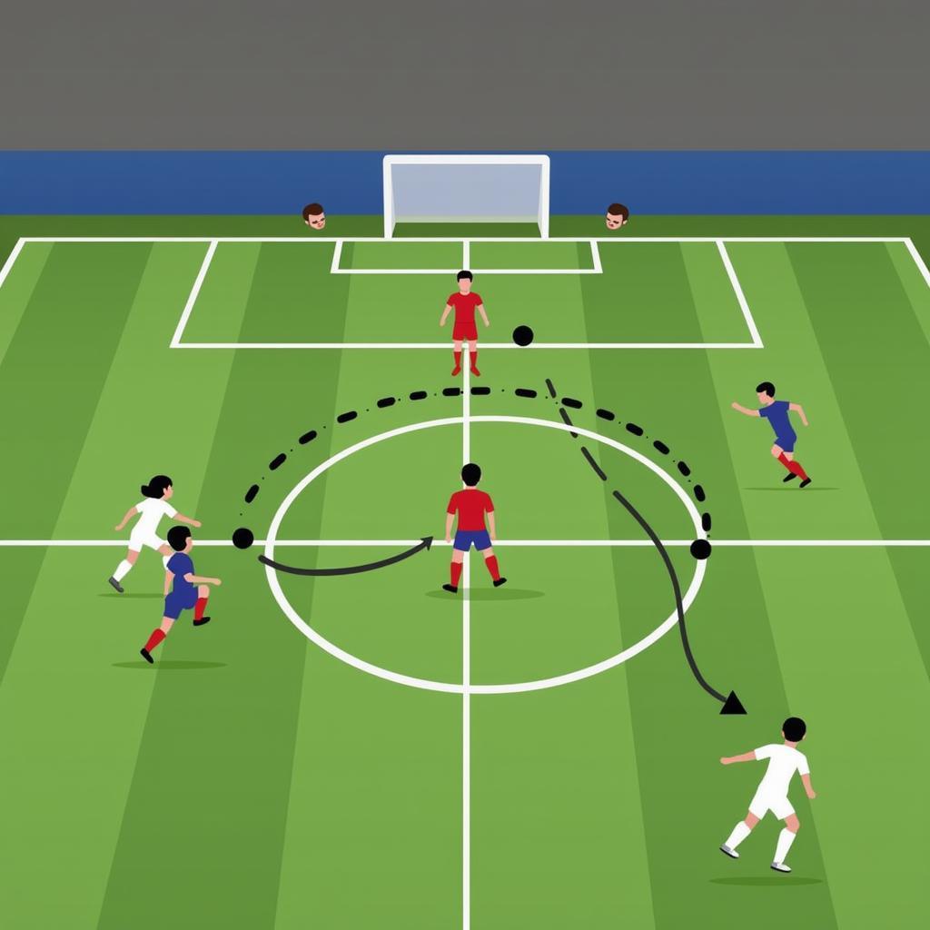 Midfielder with Vision and Anticipation Executing a Leadplay Pass