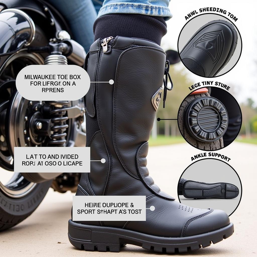 Milwaukee Motorcycle Boots Protection