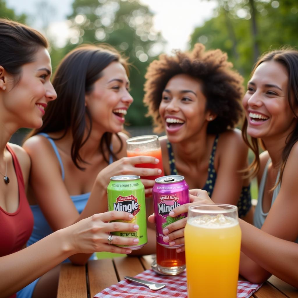 Mingle Non-Alcoholic Variety Pack at a Social Gathering