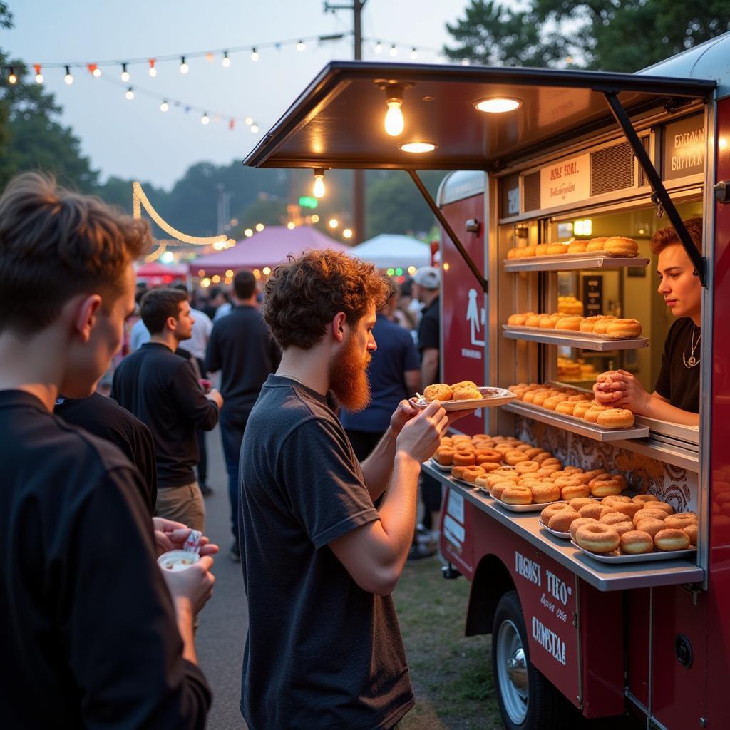 Mini Donut Food Truck at a Busy Festival