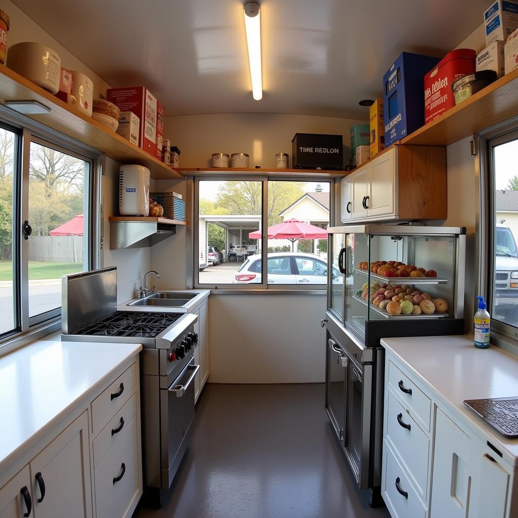 Well-Equipped Mini Donut Food Truck Interior