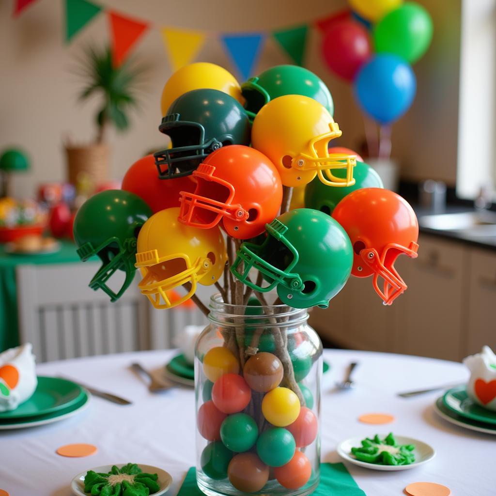 Mini Plastic Football Helmets Centerpieces