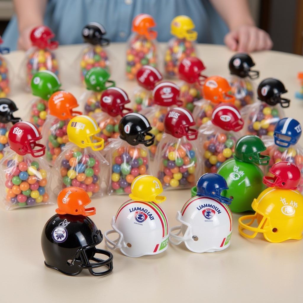 Mini Plastic Football Helmets as Party Favors