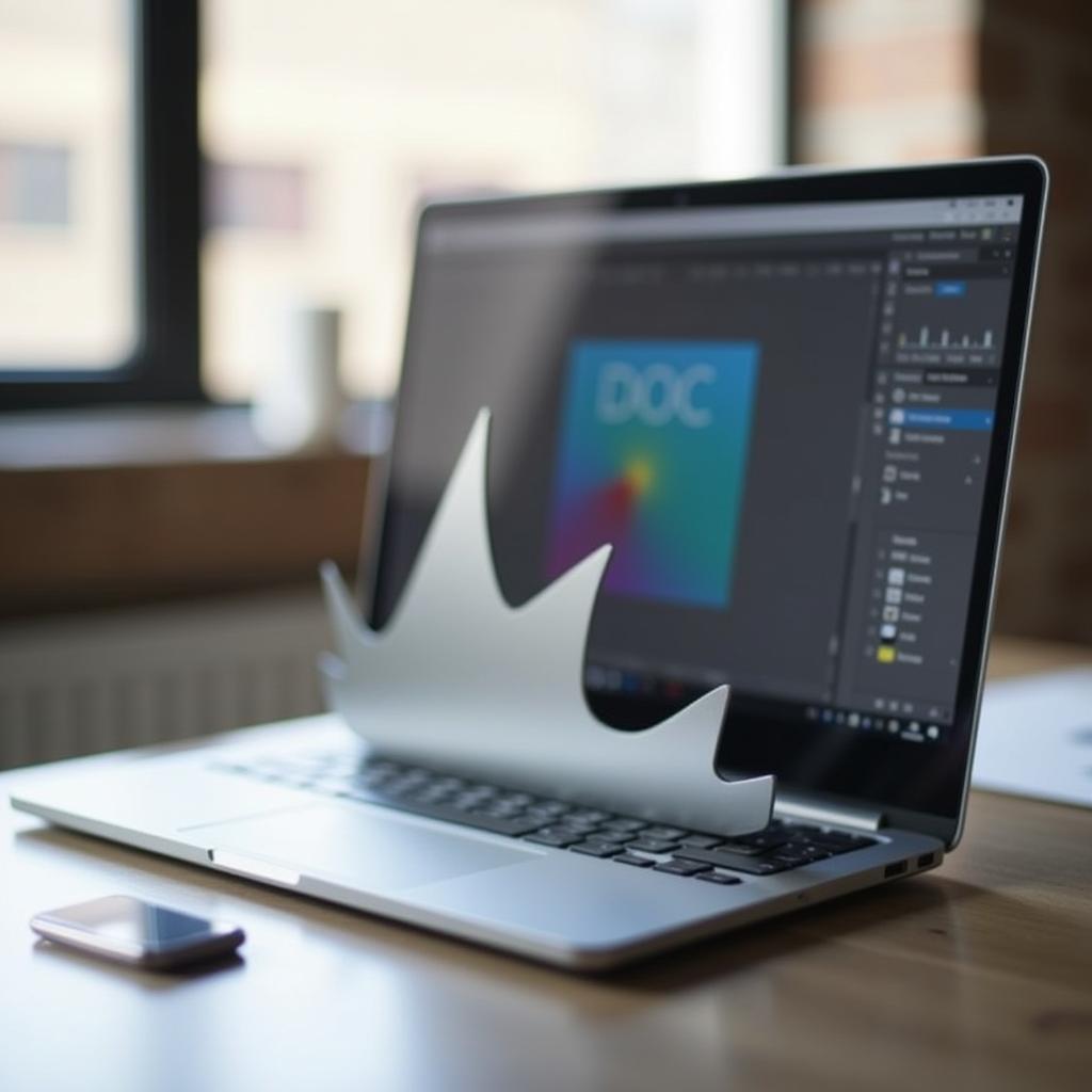 Minimalist Decal Crown on a Laptop