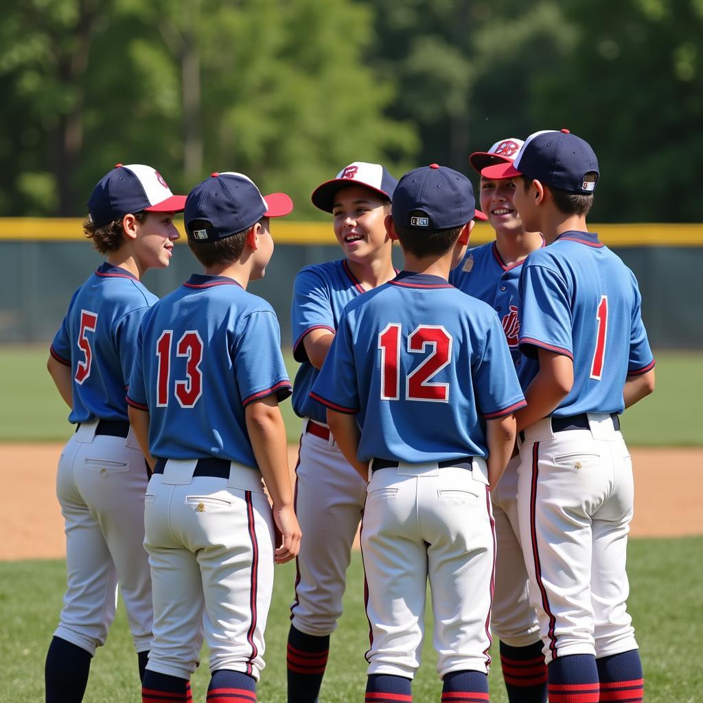 Baseball Team Huddling at Minnesota Baseball Camp