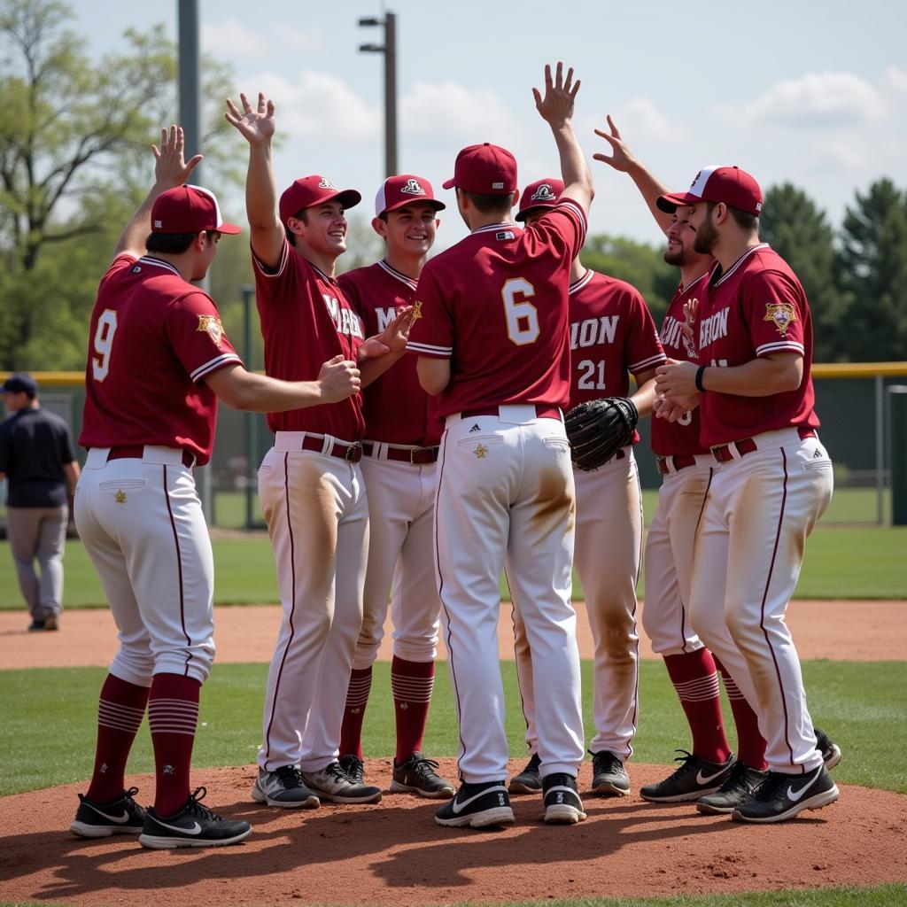 Minnesota Legion Baseball Players Celebrating