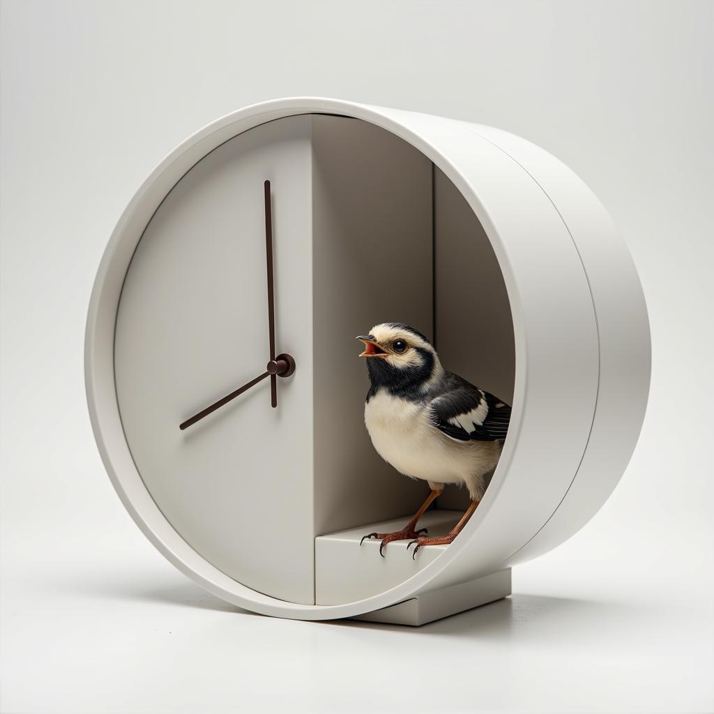 Modern Bird Clock with Minimalist Design