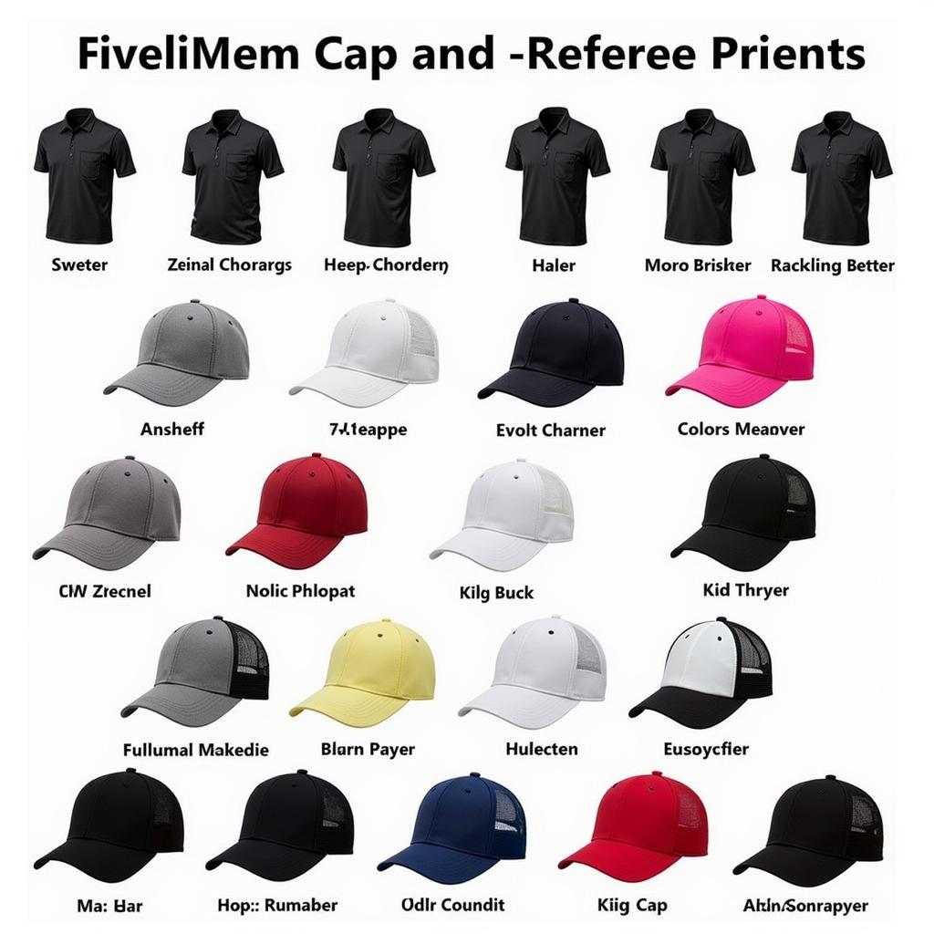 Modern referee caps with mesh panels for breathability.