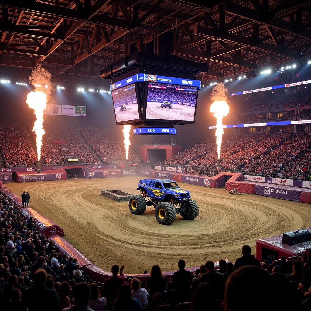 Modern Monster Jam in a Stadium Setting