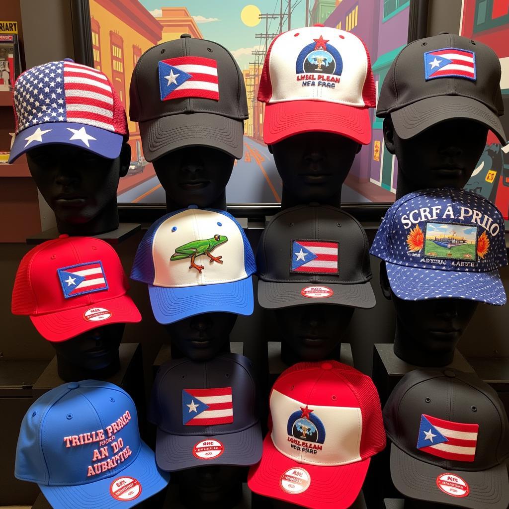 Modern Puerto Rican Baseball Caps with Flag and Coquí Designs