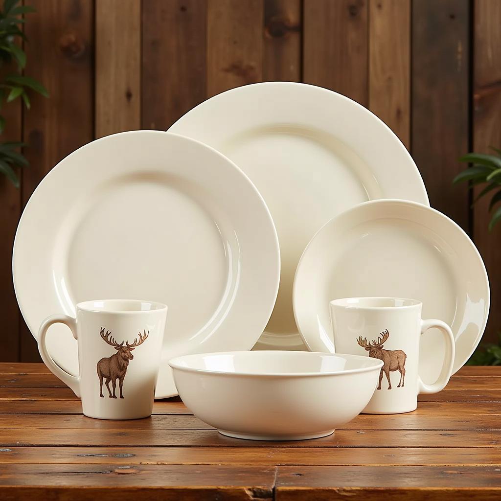 Moose Dinner Plate Set - Rustic Charm