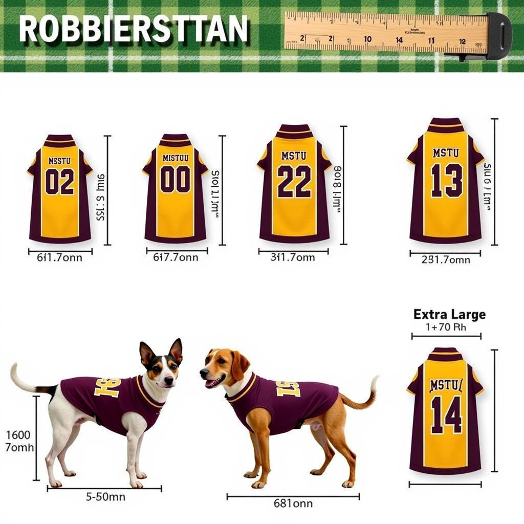 MSU Dog Jersey Sizes