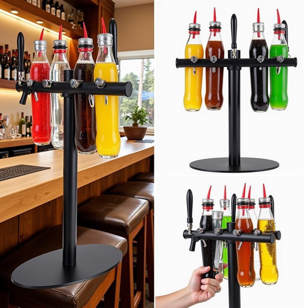 Wall-Mounted Multi-Gun Soda Gun Holder for Variety of Sodas