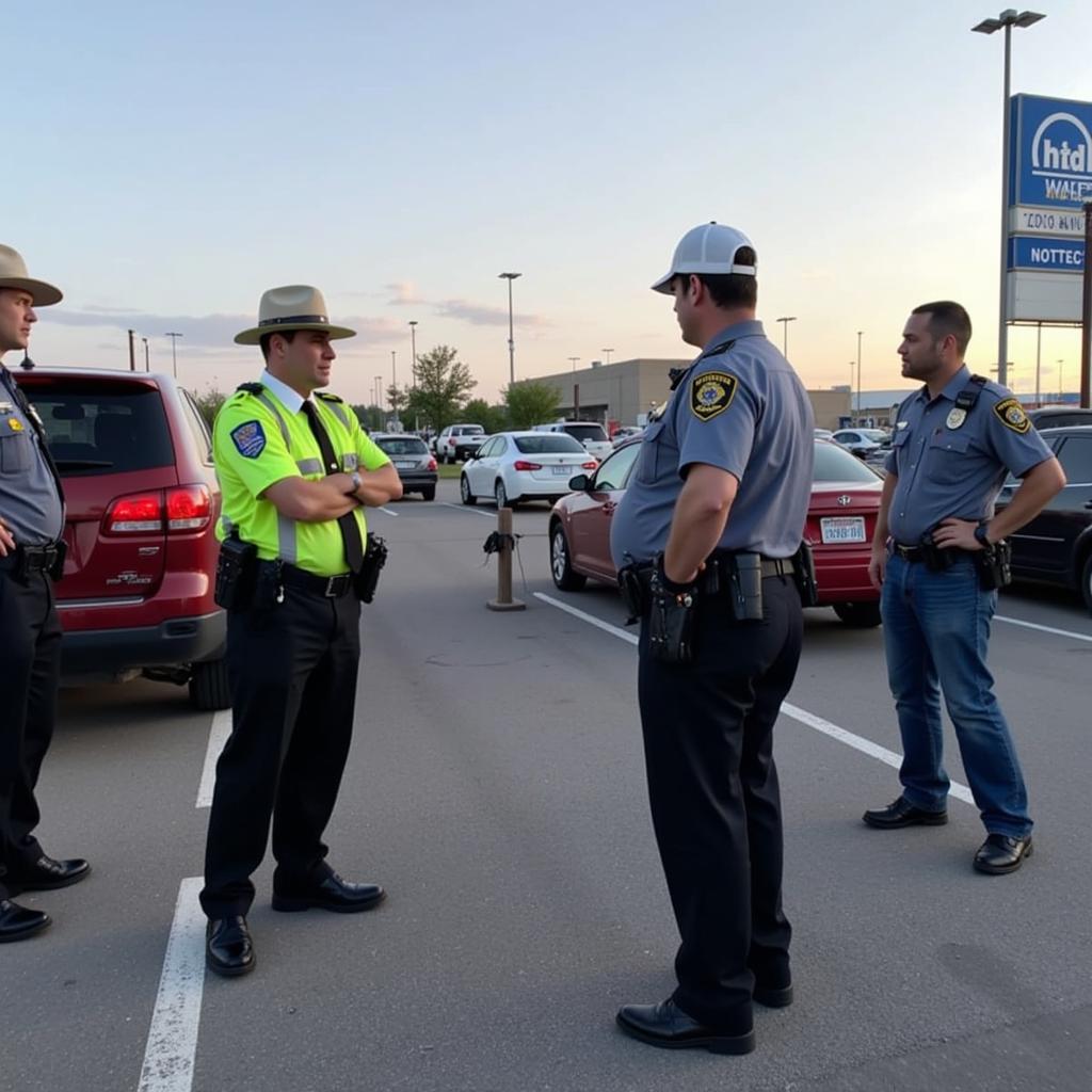 Multiple Lot Cops Managing Parking at a Large Event