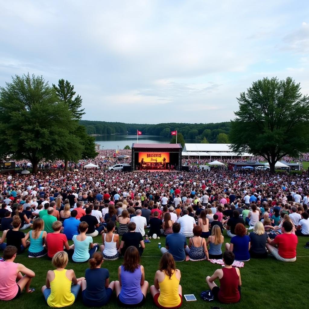 Community Gathering at Music in the Park Bath NY