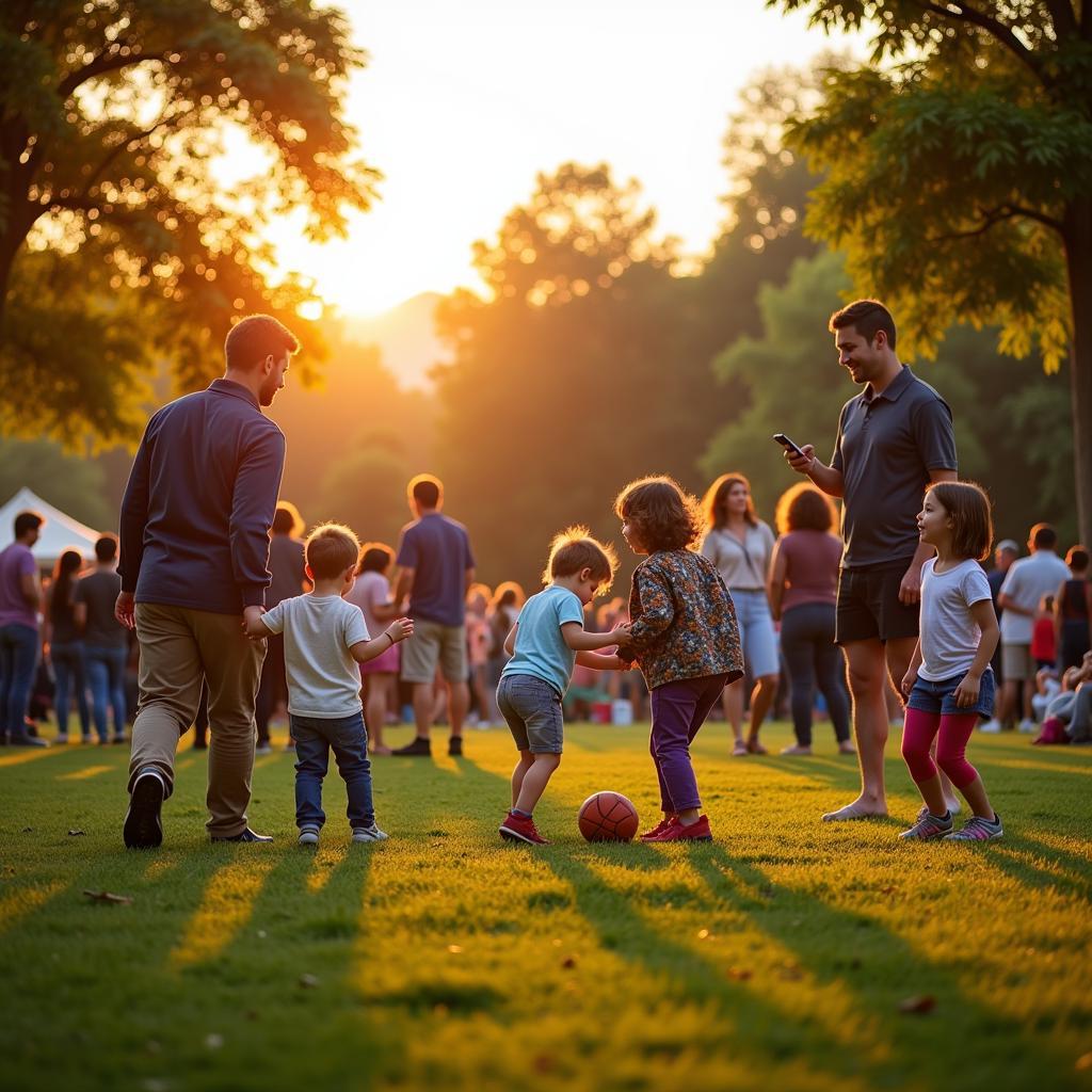 Families enjoying Napa Friday Nights in the Park