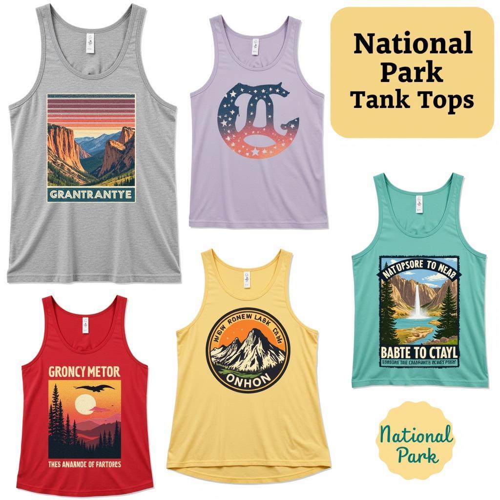 Variety of national park tank top designs