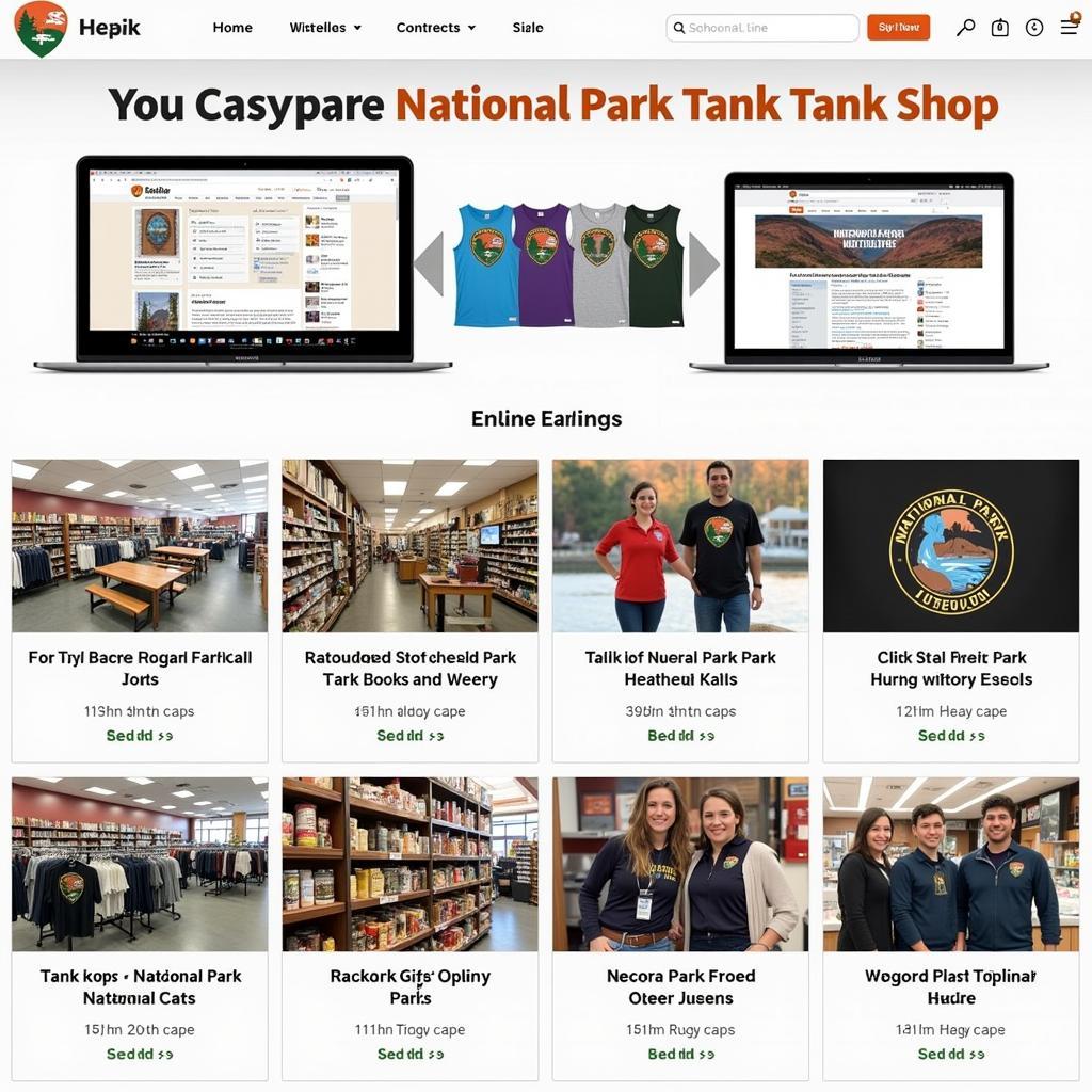 Various retailers selling national park tank tops