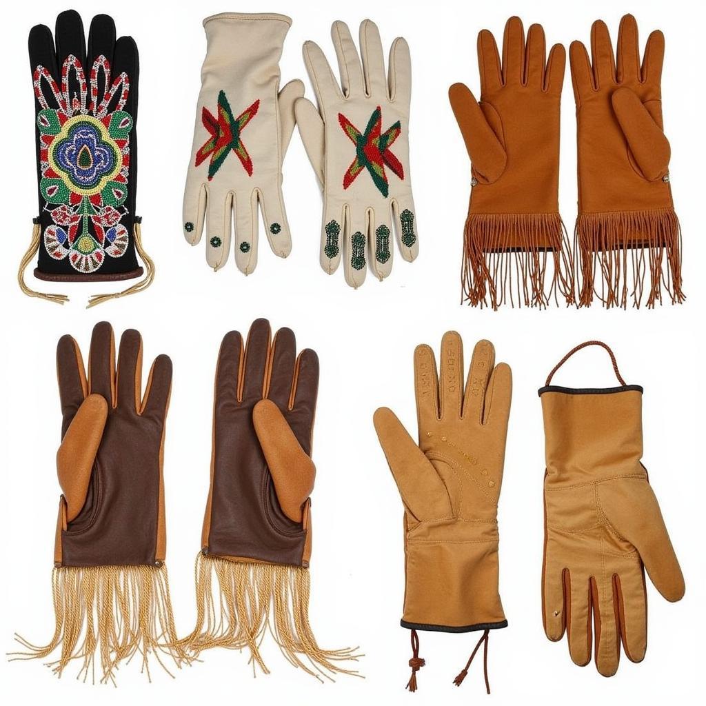 Various Styles of Native American Gloves