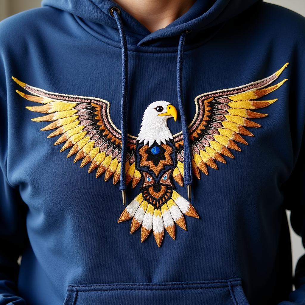 Native American Hoodie with Eagle Design