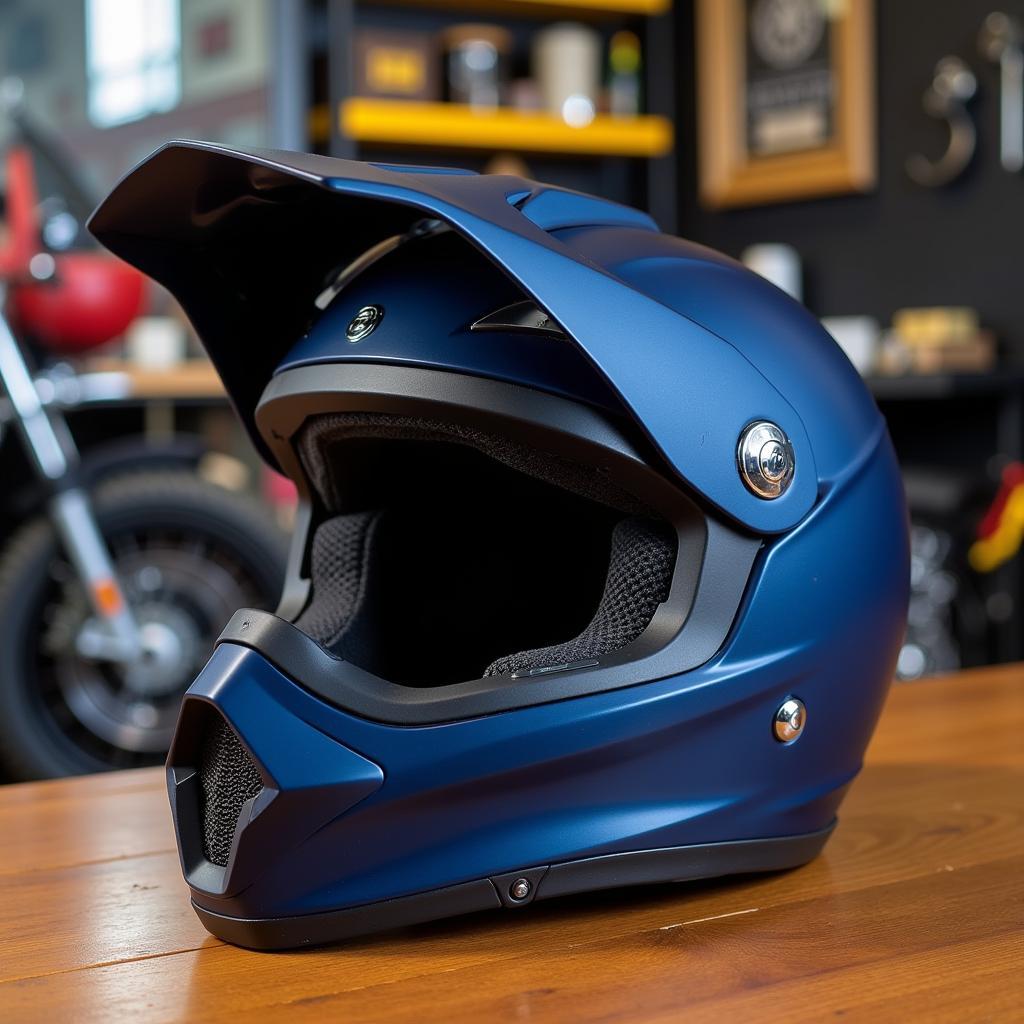 Navy Blue Modular Motorcycle Helmet