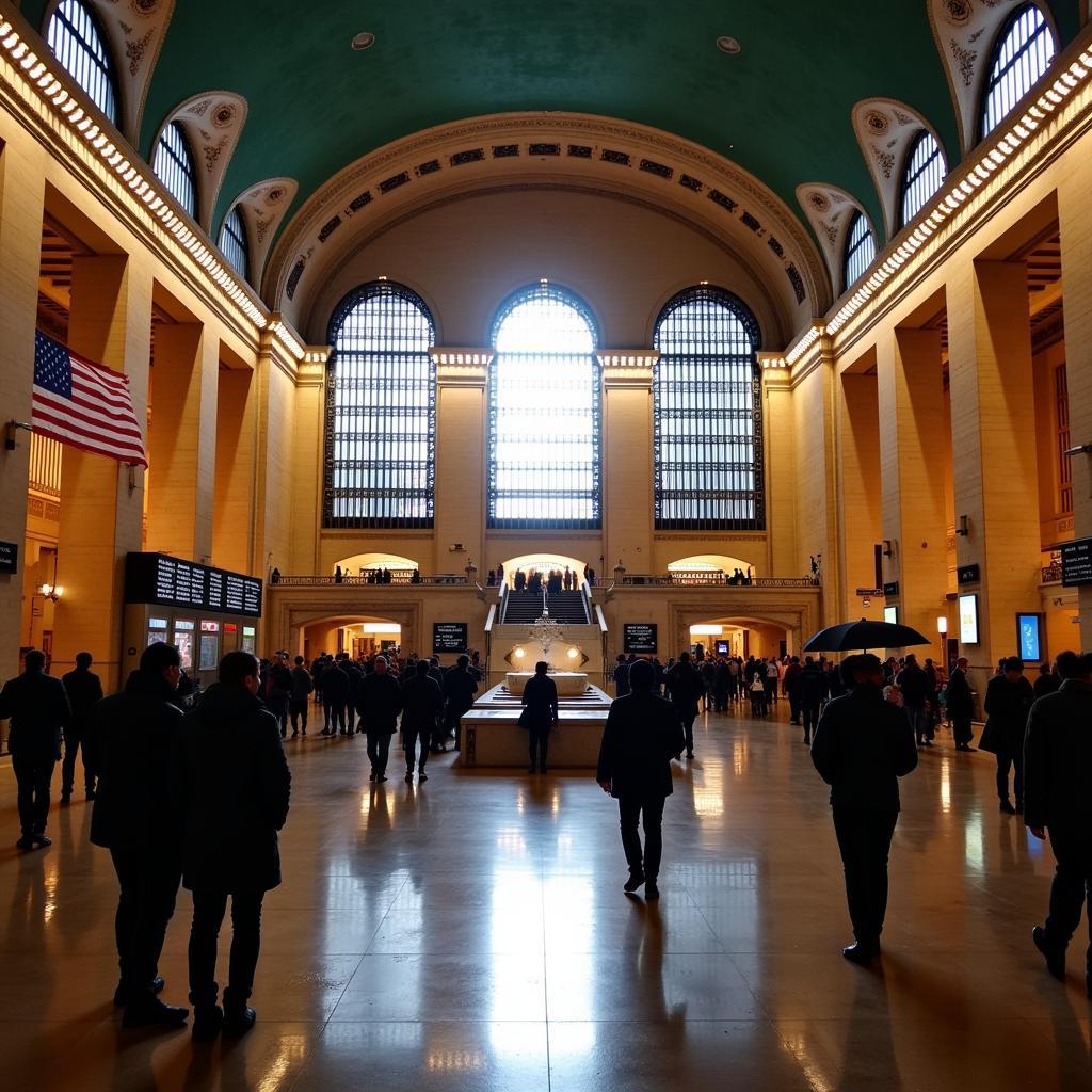 Grand Central Terminal on a rainy day