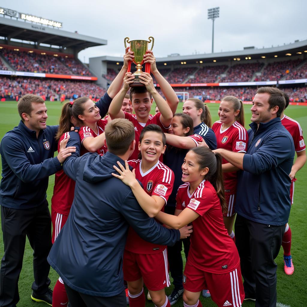 Victorious team celebrating their New York State Cup win