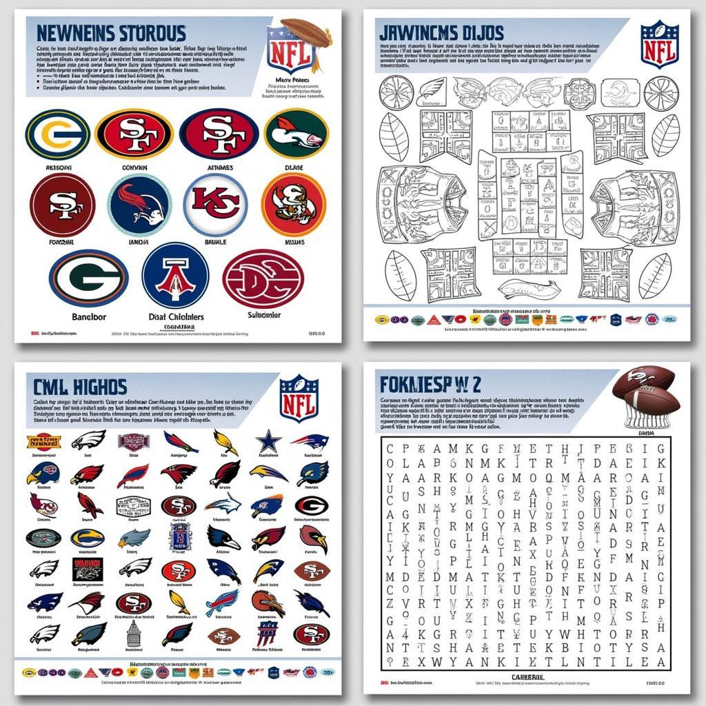 NFL Coloring Pages Activity Book with Puzzles and Games