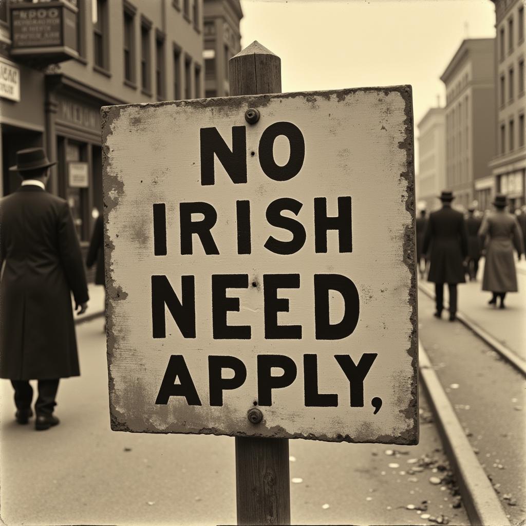 No Irish Need Apply Sign in Historical Context