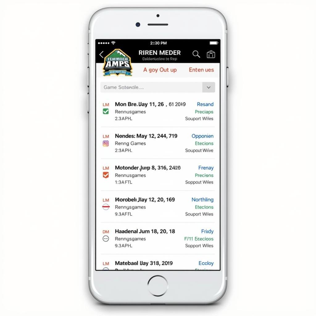 Northville Baseball Schedule on Team Management Mobile App