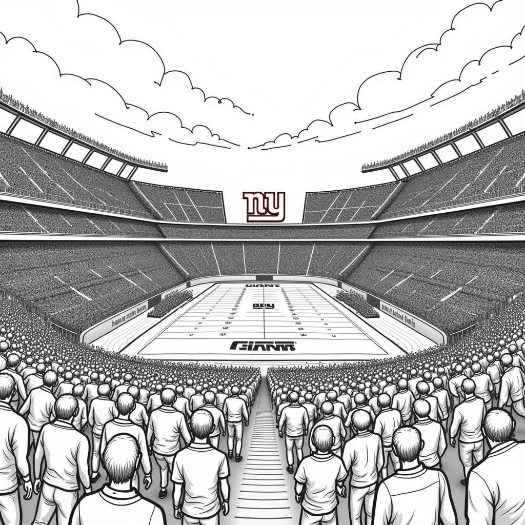 NY Giants Coloring Book: MetLife Stadium Panoramic View