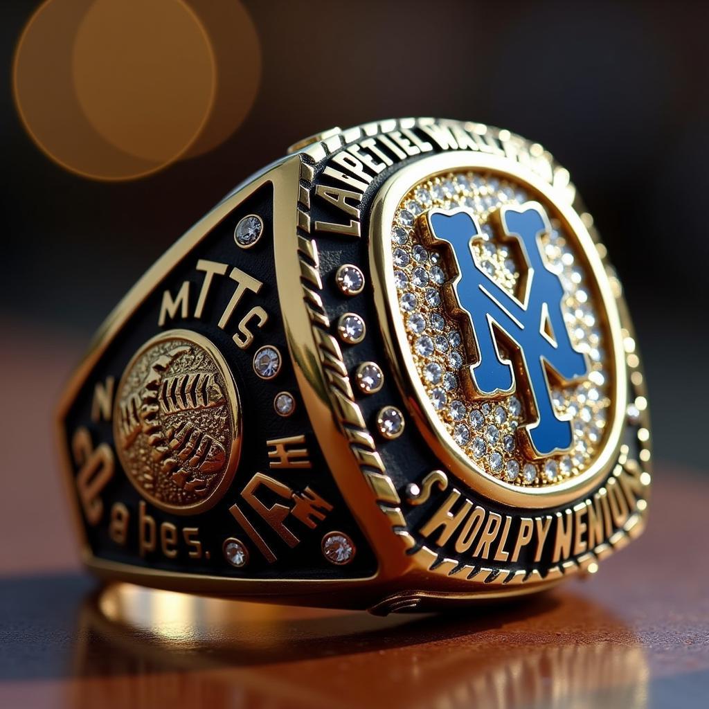 Close-up of a NY Mets World Series Ring