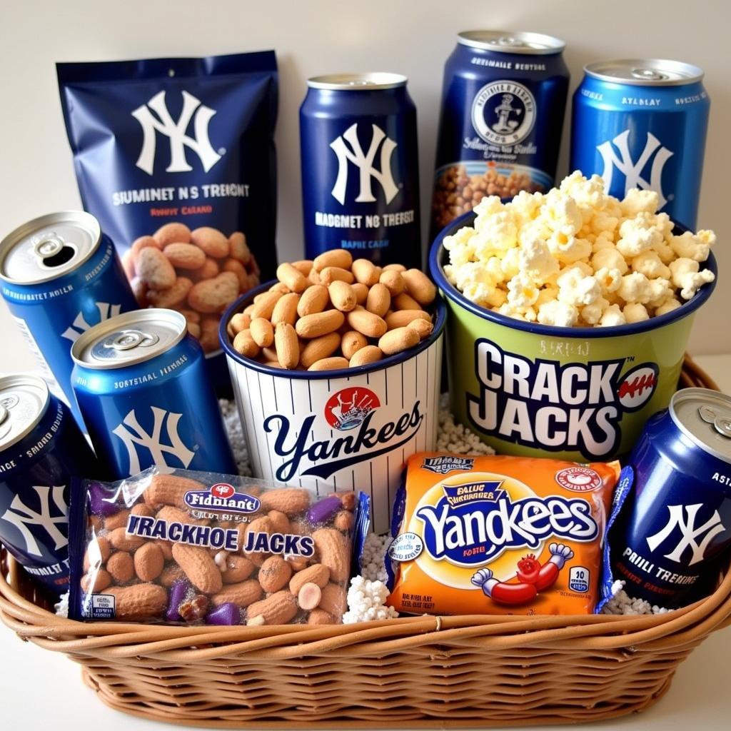 NY Yankees Gift Basket with Snacks and Drinks