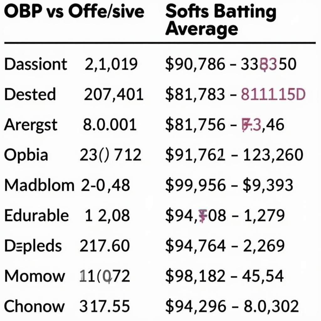 Comparison of OBP and Batting Average in Softball