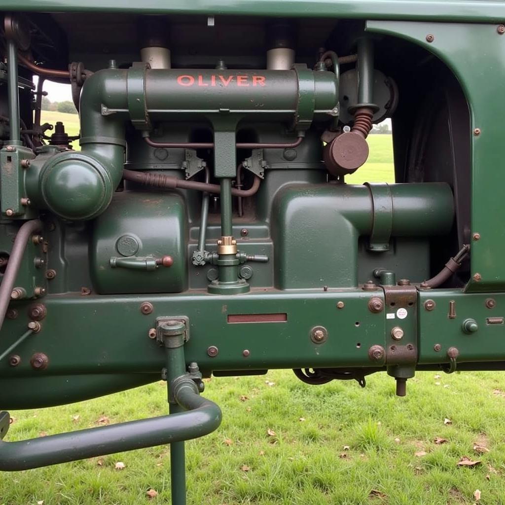 Inspecting the Engine of an Oliver 1950