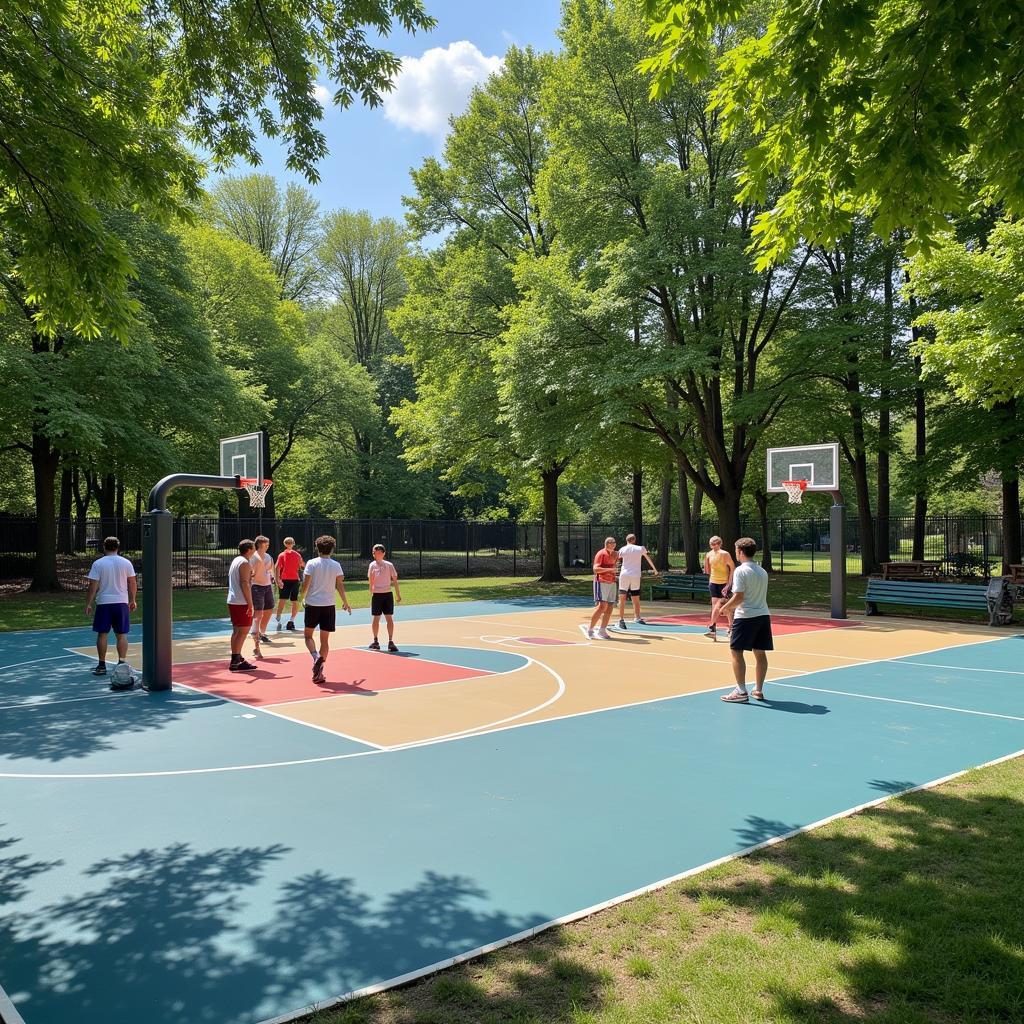 Olney Outdoor Basketball Court Scene