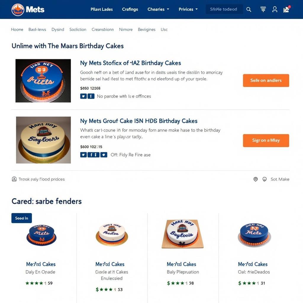 Online NY Mets Birthday Cake Ordering